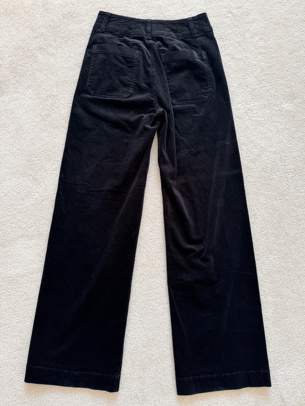 Maeve Anthropologie The Colette Black Corduroy Wide Leg Crop Pants Size 26 - Picture 2 of 8